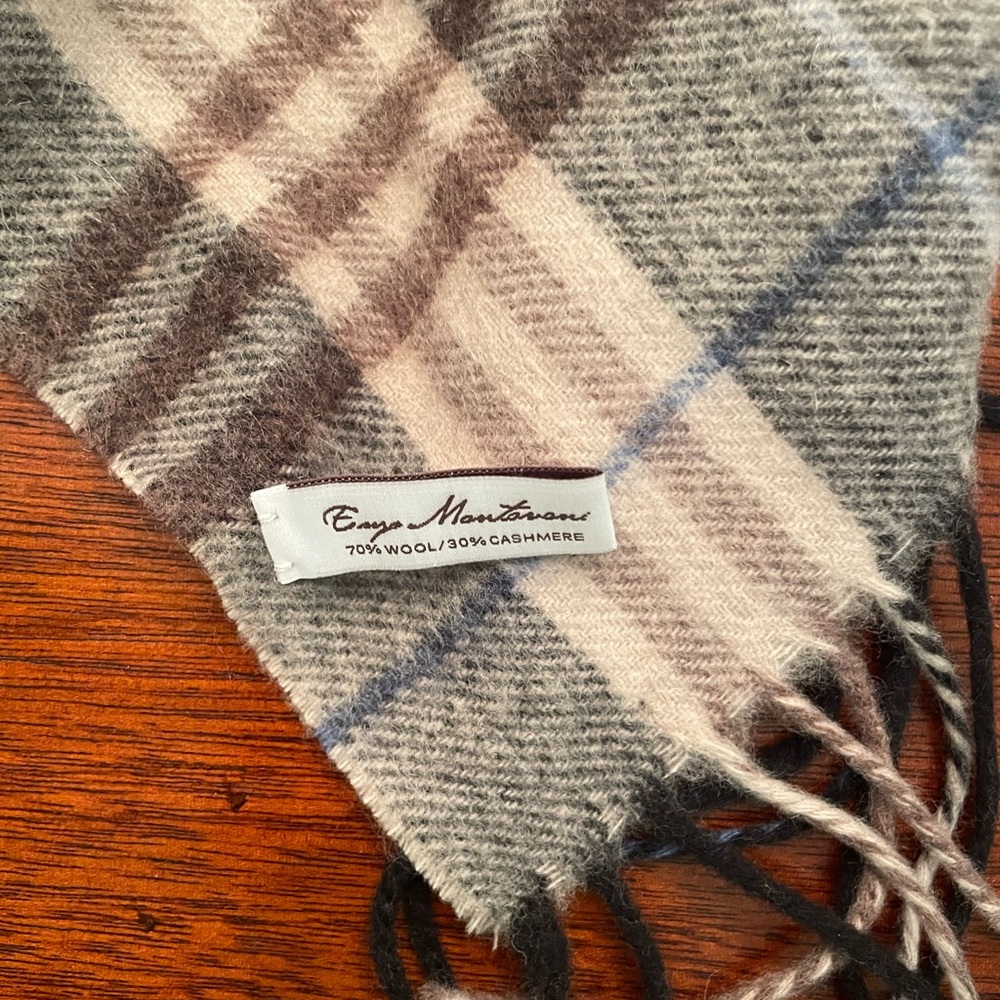 Enyo Mantovani Brown + Light Blue Wool Cashmere